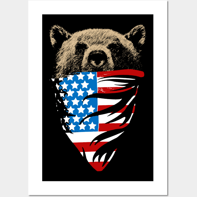 American Bear Wall Art by Dojaja